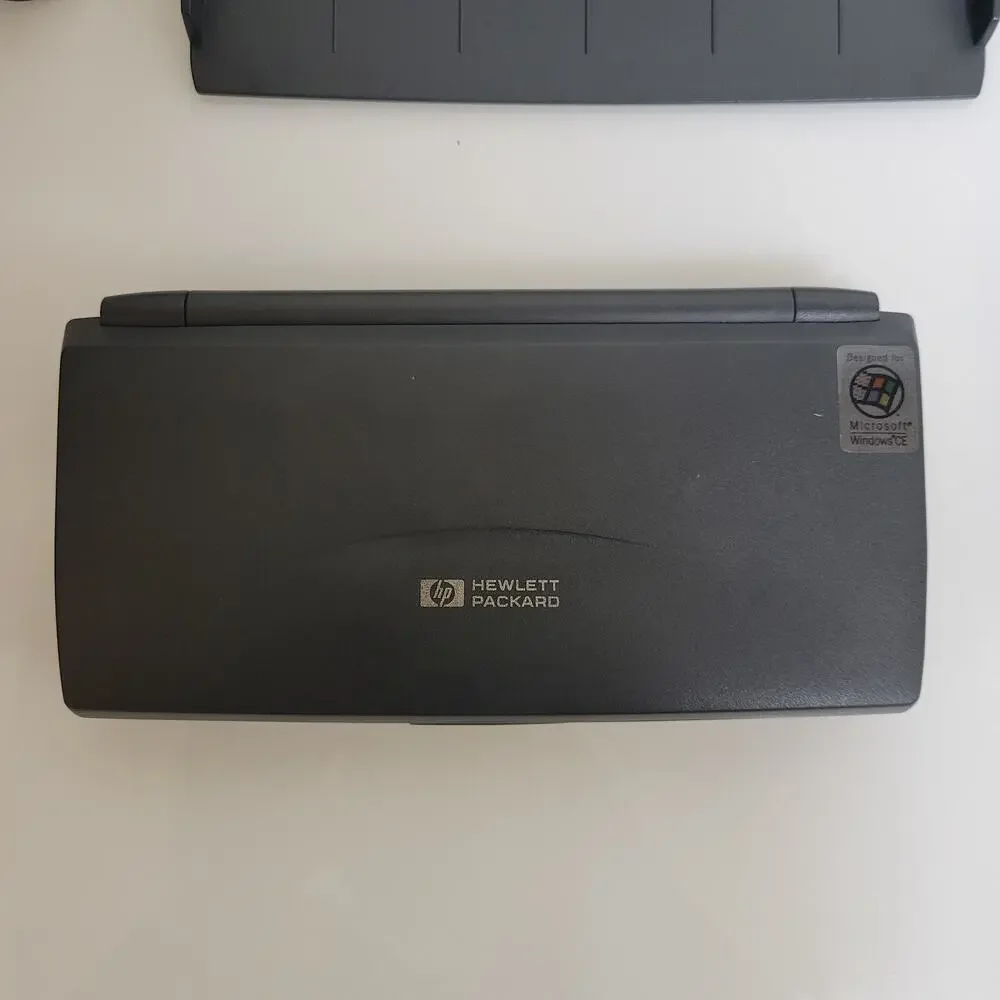 RARE VINTAGE 1997 HP 320LX PDA Palmtop Handheld Notebook PC WITH DOCK & CHARGER